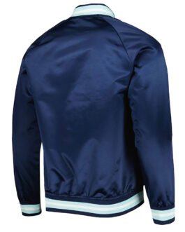 Deep Sea Blue Seattle Kraken Full-Snap Raglan Satin Jacket