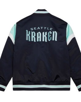 Seattle Kraken Heavyweight Navy Satin Jacket