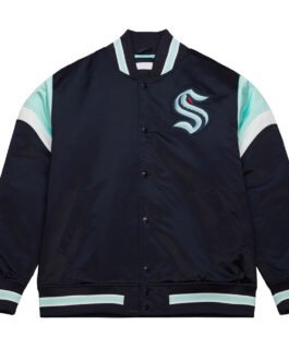 Seattle Kraken Heavyweight Navy Satin Jacket