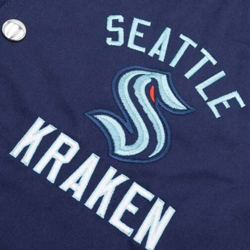 Seattle Kraken Tailback Navy Varsity Jacket - Image 3