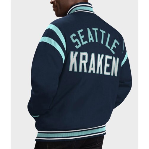 Seattle Kraken Tailback Navy Varsity Jacket - Image 2