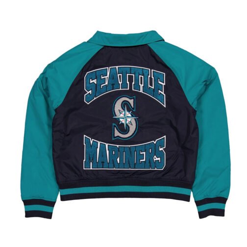 Seattle Mariners Aqua and Navy Throwback Jacket - Image 2