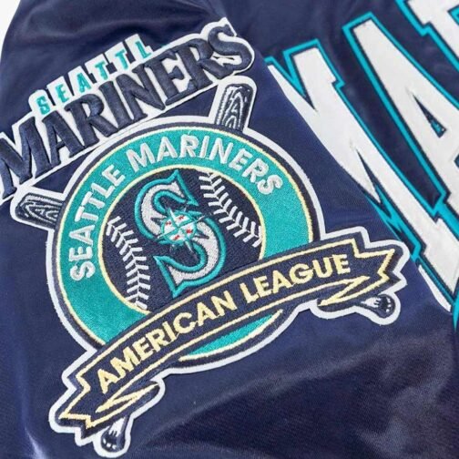 Seattle Mariners Crest Satin Jacket - Image 4
