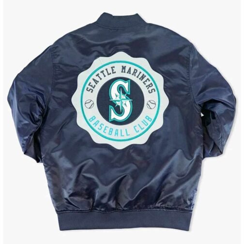 Seattle Mariners Crest Satin Jacket - Image 2