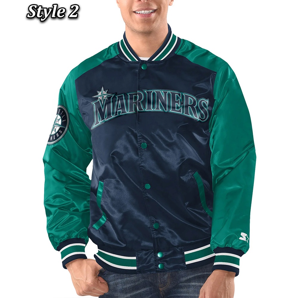 Navy/Teal Seattle Mariners Dugout Jacket - Image 2