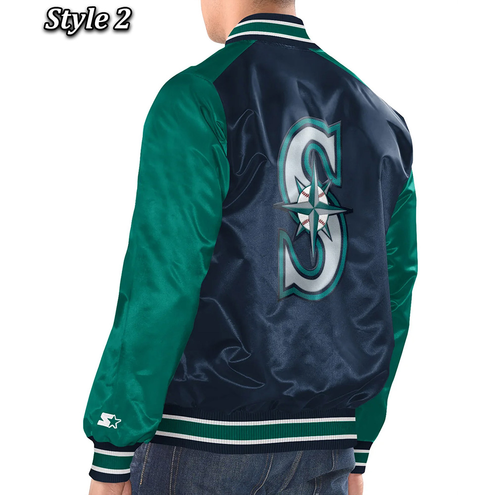 Navy/Teal Seattle Mariners Dugout Jacket - Image 4