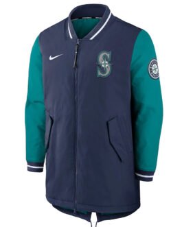 Dugout Performance Seattle Mariners Navy Blue and Green Jacket