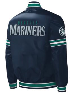 Navy Seattle Mariners Midfield Satin Jacket