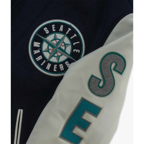 Seattle Mariners Script Tail Varsity Jacket - Image 3