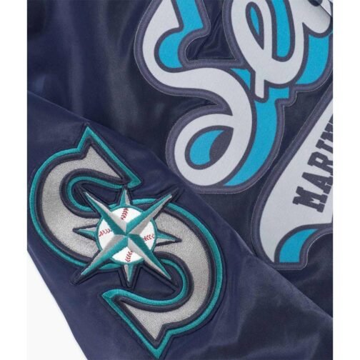 Seattle Mariners Script Tail Navy Jacket - Image 3
