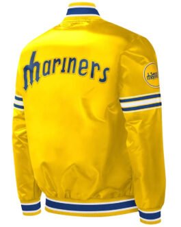 Seattle Mariners Slider Yellow Satin Jacket