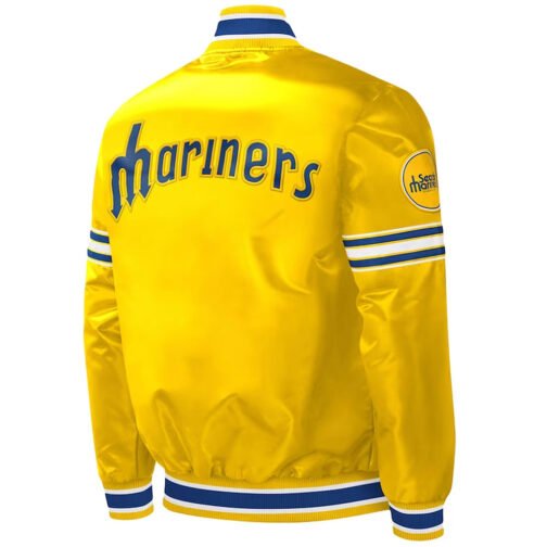 Seattle Mariners Slider Yellow Satin Jacket - Image 2