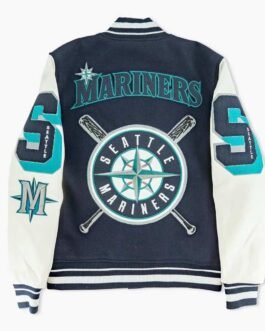 Sluggers Seattle Mariners Navy and White Varsity Jacket
