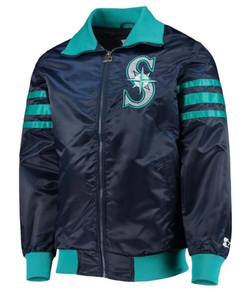 Seattle Mariners The Captain II Varsity Navy Satin Jacket