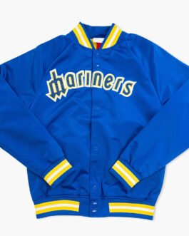 Seattle Mariners Throwback Wordmark Satin Jacket