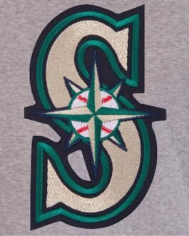 Varsity Seattle Mariners Navy Blue and Gray Wool Jacket