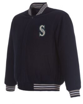 Varsity Seattle Mariners Navy Blue Wool Jacket