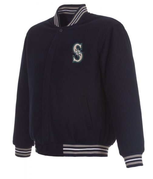 Varsity Seattle Mariners Navy Blue Wool Jacket