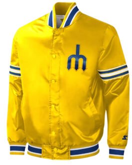 Seattle Mariners Slider Yellow Satin Jacket