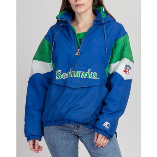 Seattle Seahawks 90’s Pullover Hooded Jacket - Image 4