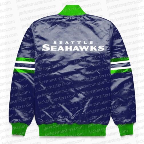 Seattle Seahawks Button Down Blue Jacket - Image 2