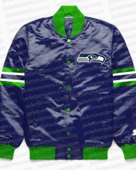 Seattle Seahawks Button Down Blue Jacket