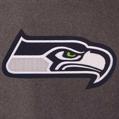 Seattle Seahawks Charcoal and Navy Varsity Jacket - Image 3
