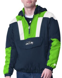 Seattle Seahawks Charger Half-Zip Pullover Jacket