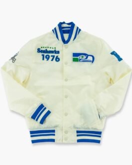 Seattle Seahawks Cream Throwback Classic Jacket