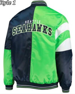 Starter Seattle Seahawks Blue and Neon Green Jacket
