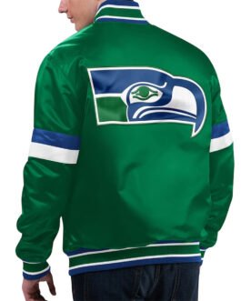 Seattle Seahawks Gridiron Classics Home Game Green Satin Jacket