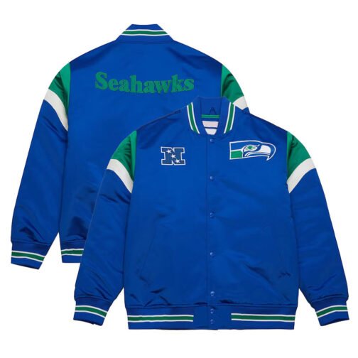 Seattle Seahawks Heavyweight Royal Satin Jacket - Image 3