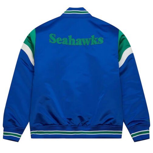 Seattle Seahawks Heavyweight Royal Satin Jacket - Image 2