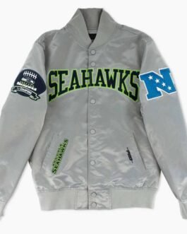 Hometown Hero Seattle Seahawks Grey Satin Jacket