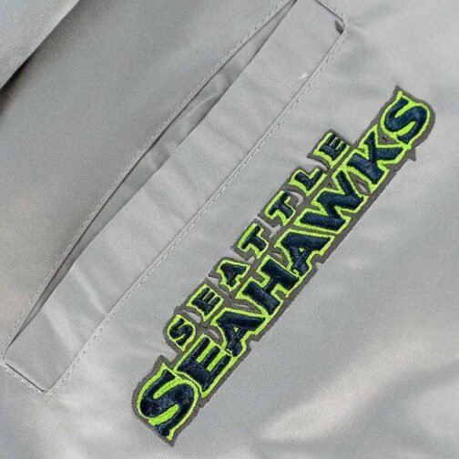 Hometown Hero Seattle Seahawks Grey Satin Jacket - Image 5