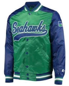 Seattle Seahawks Starter Blue and Green Jacket