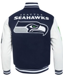 Seattle Seahawks Mashup Rib Varsity Wool/Leather Jacket