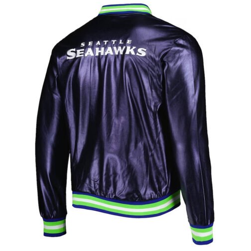 Seattle Seahawks Metallic Navy Jacket - Image 2