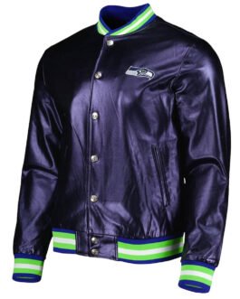 Seattle Seahawks Metallic Navy Jacket