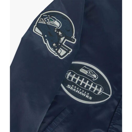 Seattle Seahawks Olde Time Football Navy Jacket - Image 3