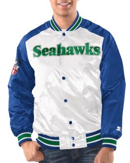 Renegade Seattle Seahawks Blue and White Jacket
