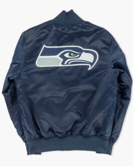 Seattle Seahawks Spirit Style Navy Satin Jacket
