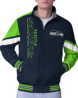 Seattle Seahawks Strong Arm Navy Full-Zip Jacket