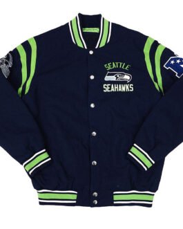 Seattle Seahawks Tailback Navy Varsity Jacket