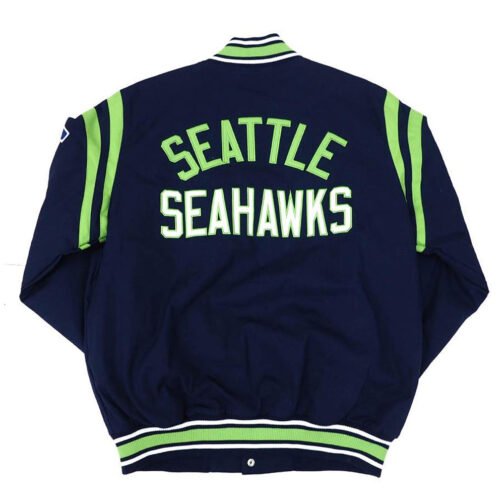 Seattle Seahawks Tailback Navy Varsity Jacket - Image 2