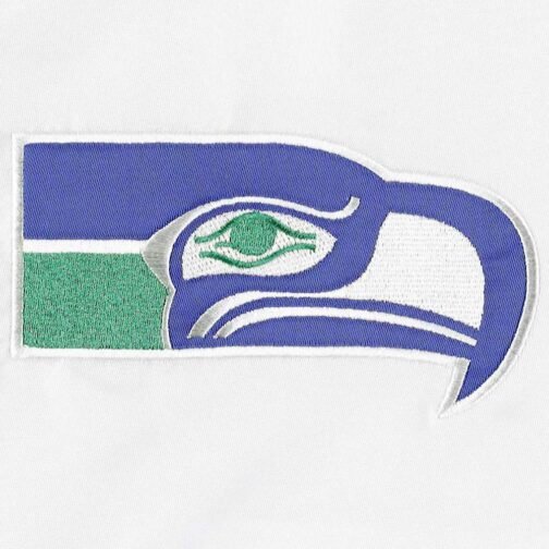 White Seattle Seahawks The Power Forward Satin Jacket - Image 4