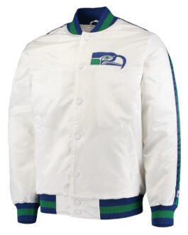Seattle Seahawks White Throwback D-Line Jacket