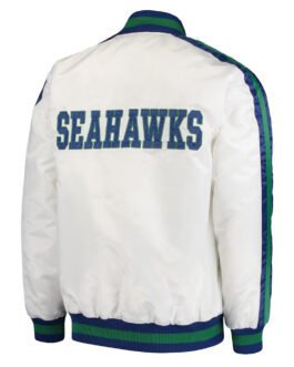 Seattle Seahawks White Throwback D-Line Jacket