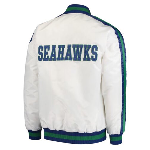 Seattle Seahawks White Throwback D-Line Jacket - Image 2