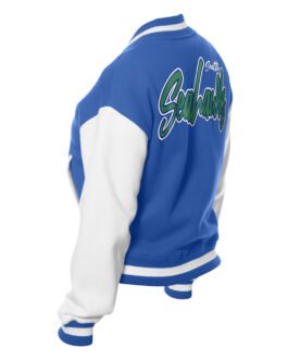 Seattle Seahawks Throwback Royal and White Fleece Jacket